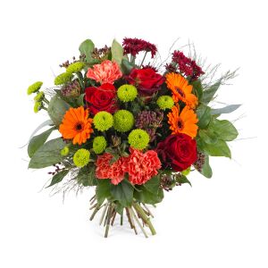 Bouquet in warm shades and greens